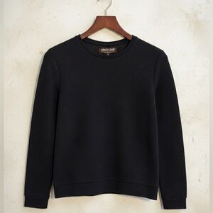 Roberto Cavalli x Falabella Quilted Monogram Sweatshirt | Black Textured Luxe